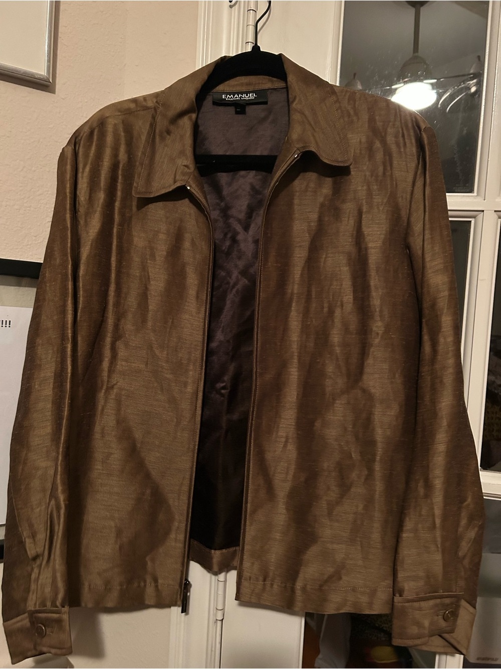 Brown silk and linen women’s Emmanuel Ungaro